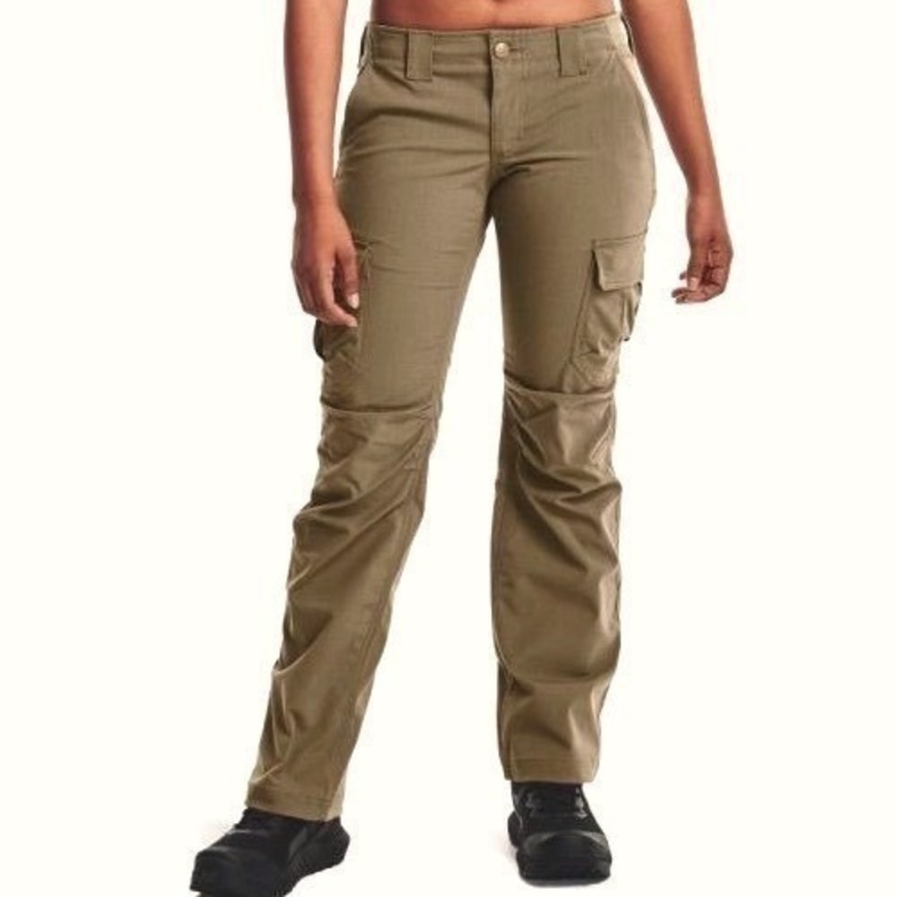 Under Armour Women Tactical Cargo Pants 8 Brown Storm Outdoor Utility Ripstop‎
